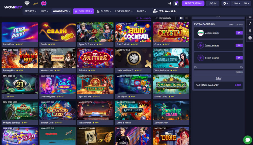 بازی های کازینو سایت wowbet
