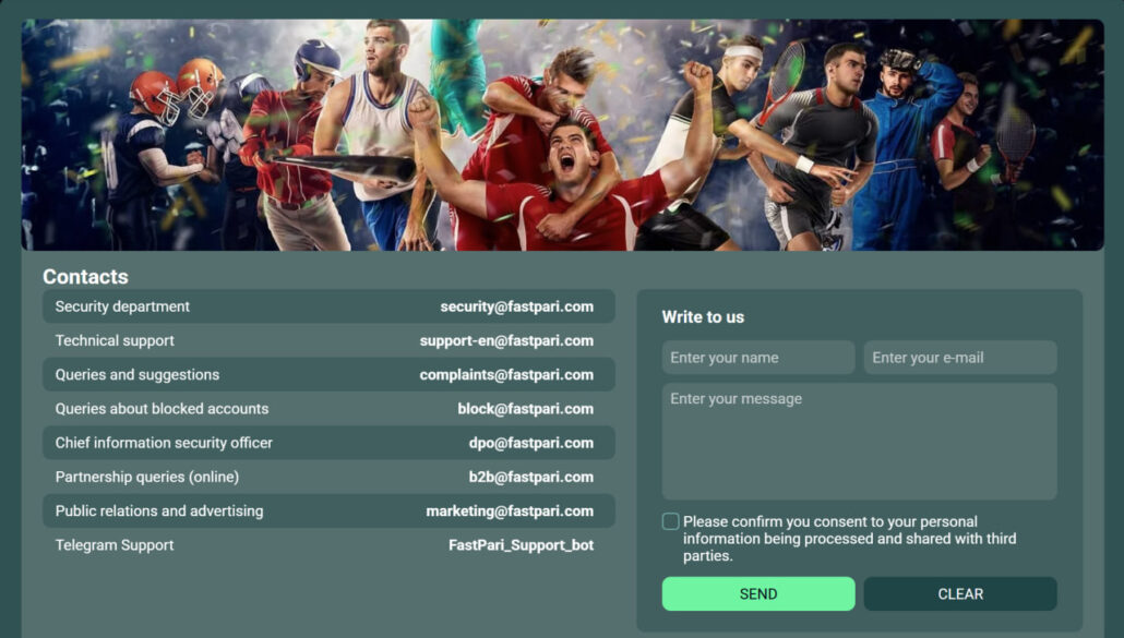 پشتیبانی و ارتباط با آن در سایت FastPari