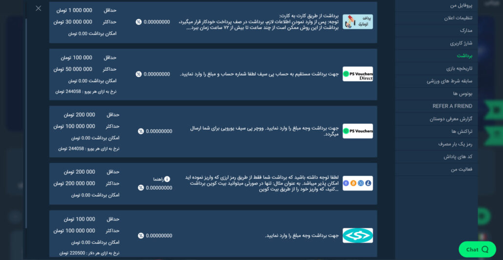 برداشت جوایز در Cannonbet